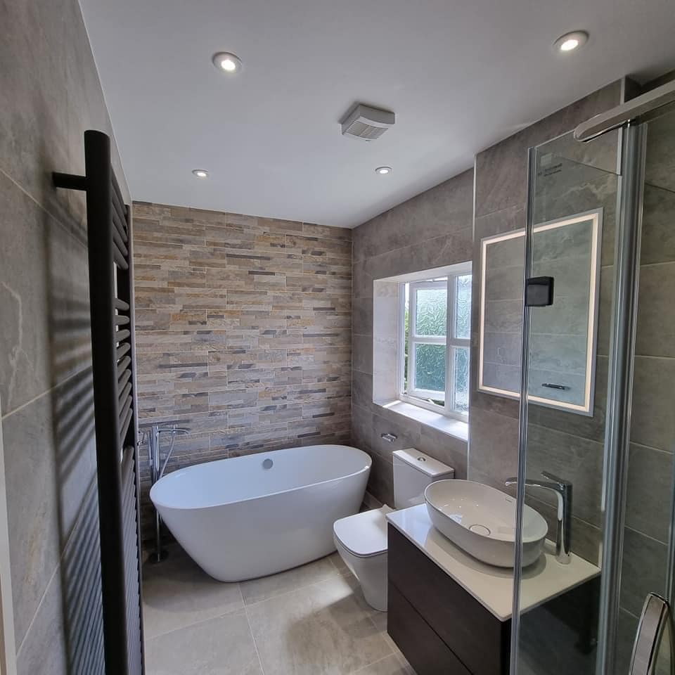 Second photo of the bathroom electrical installation