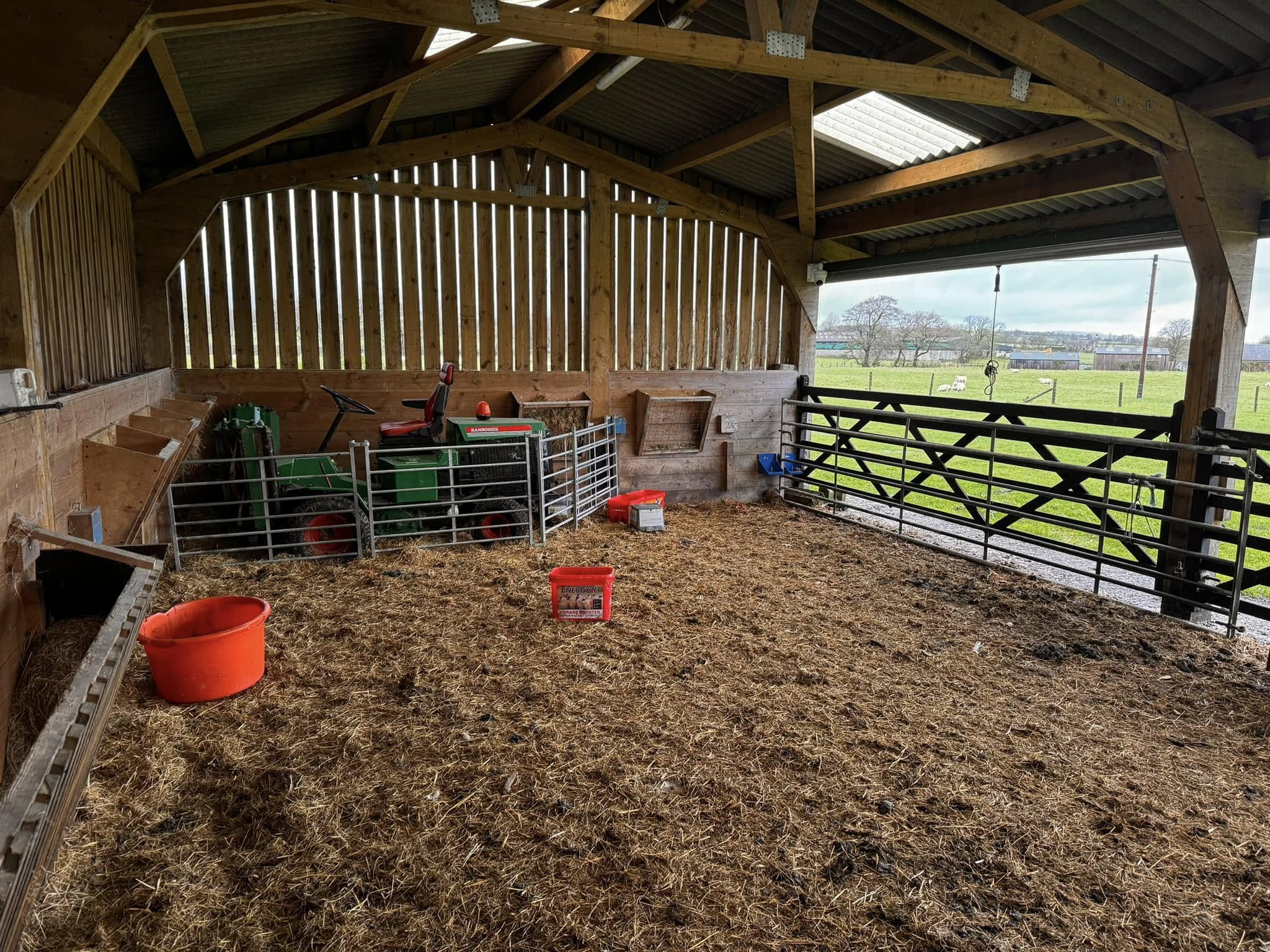 Hikvision CCTV camera installed on lambing shed beam