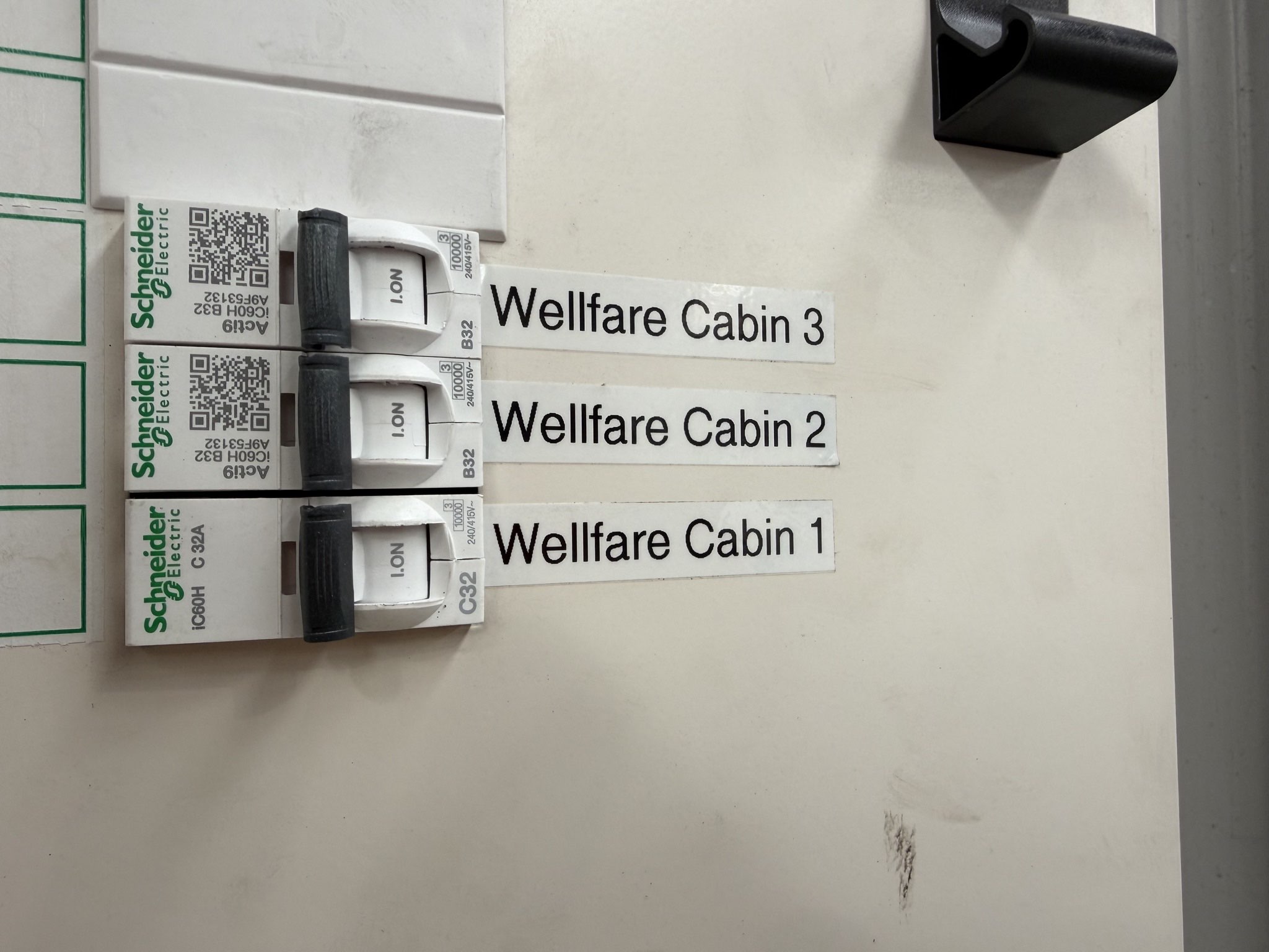 Welfare cabin electrical supply at Recycling Lives, Preston